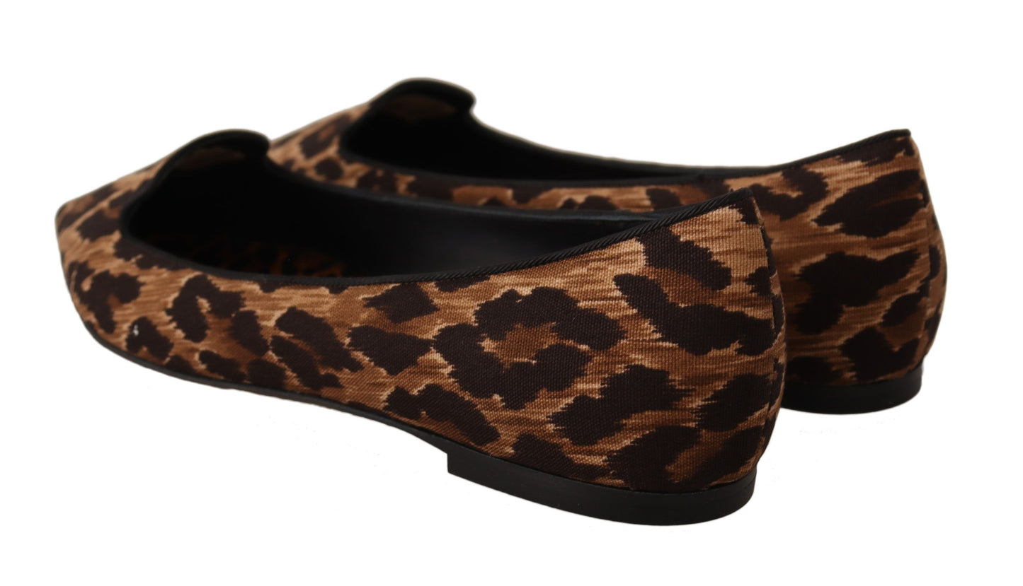 Dolce & Gabbana Elegant Leopard Print Loafers Flats