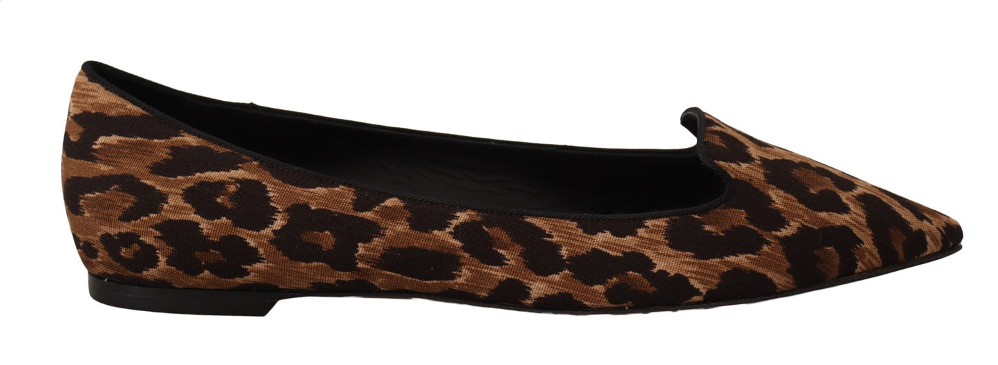 Dolce & Gabbana Elegant Leopard Print Loafers Flats