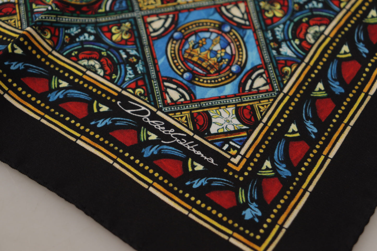 Dolce & Gabbana Ethnic Patterned Silk Men's Square Scarf