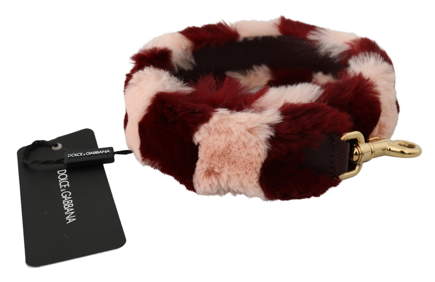 Dolce & Gabbana Pink Red Lapin Fur Accessory Shoulder Strap