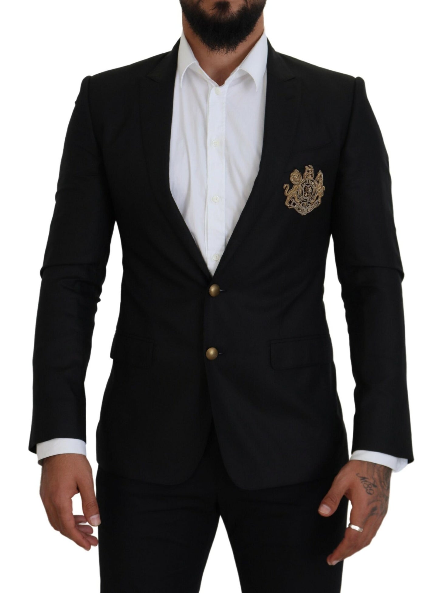 Dolce & Gabbana Elegant Black Silk Blend Martini Blazer