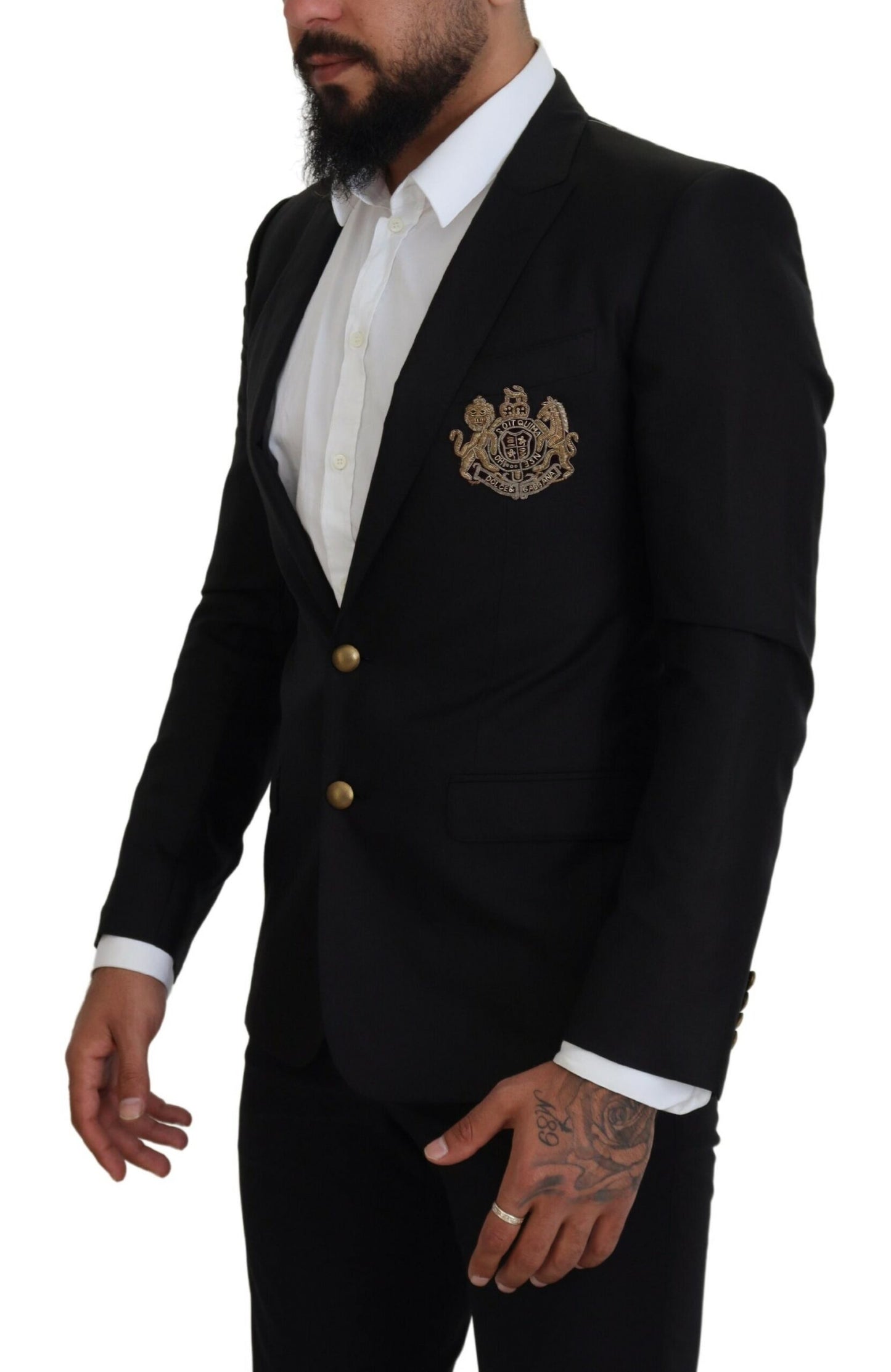 Dolce & Gabbana Elegant Black Silk Blend Martini Blazer