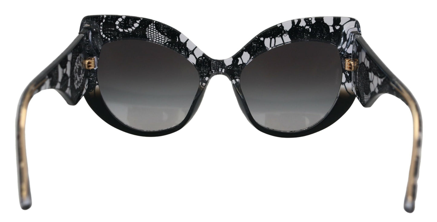 Dolce & Gabbana Elegant Black Lace Acetate Sunglasses