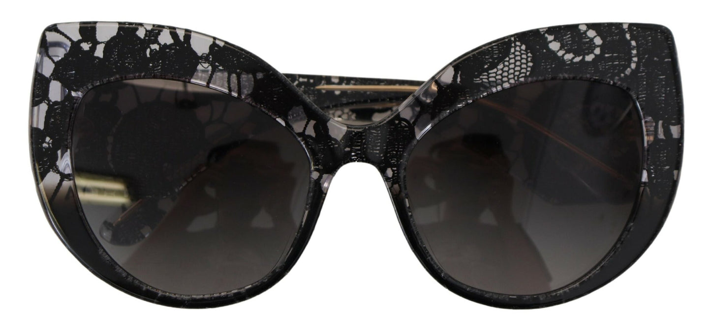 Dolce & Gabbana Elegant Black Lace Acetate Sunglasses