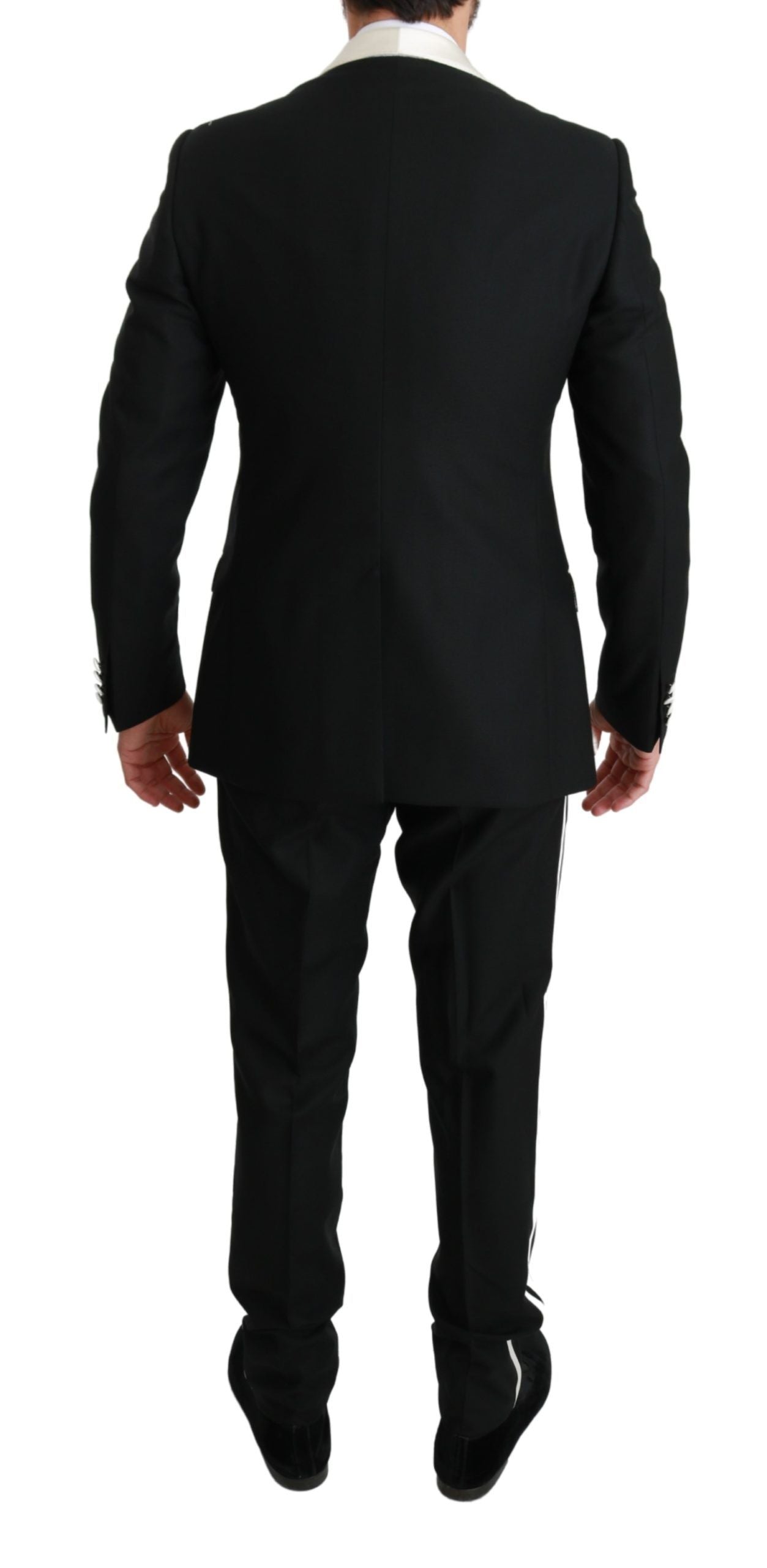 Dolce & Gabbana Elegant Black White Two-Piece Suit Ensemble