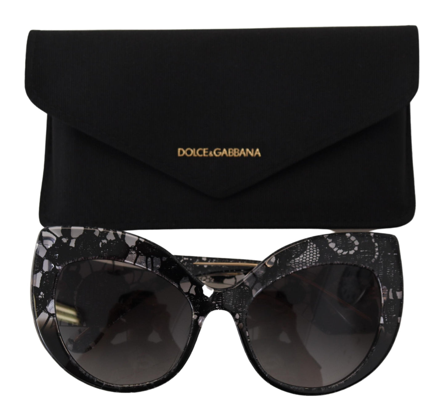 Dolce & Gabbana Elegant Black Lace Acetate Sunglasses