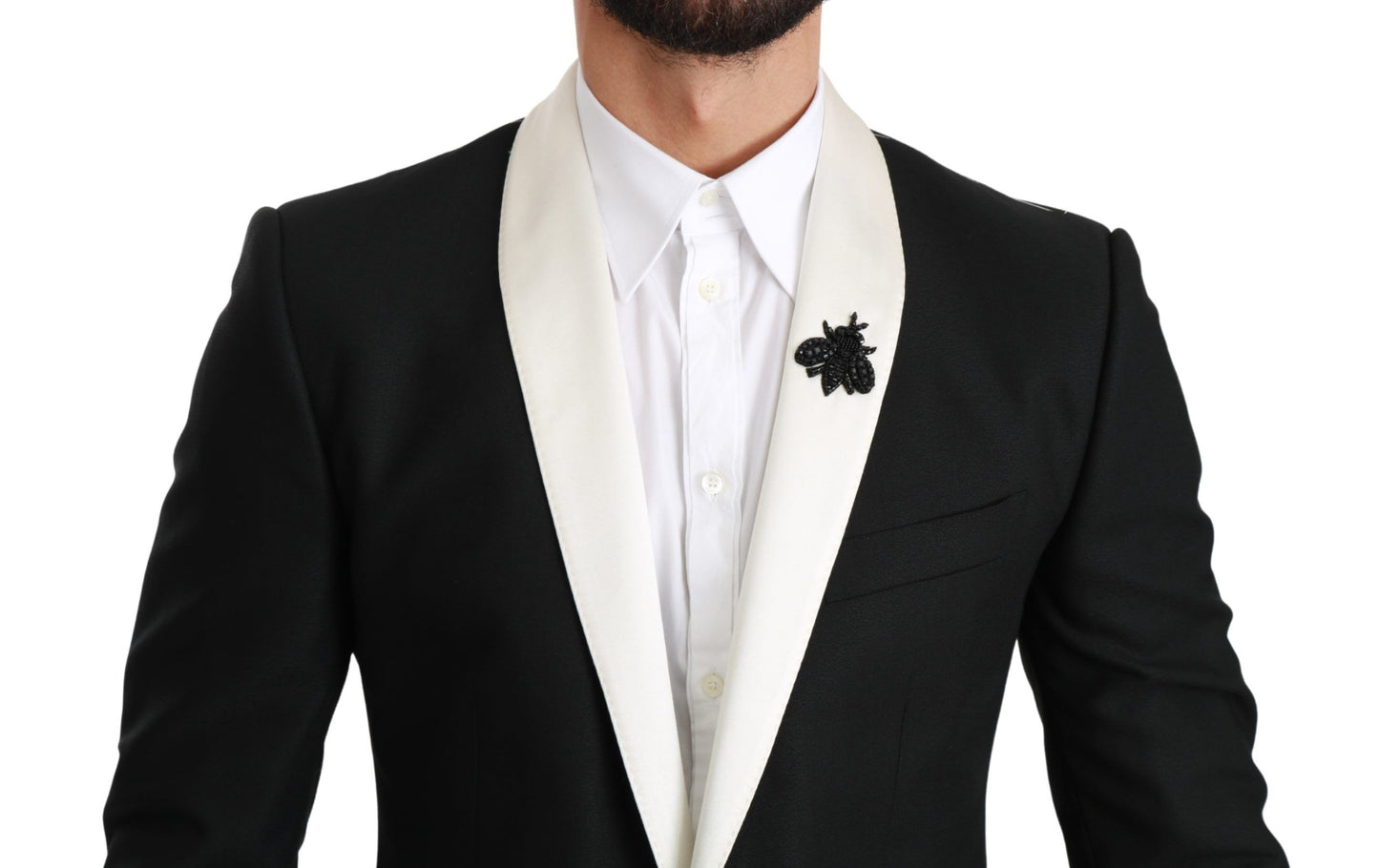 Dolce & Gabbana Elegant Black White Two-Piece Suit Ensemble