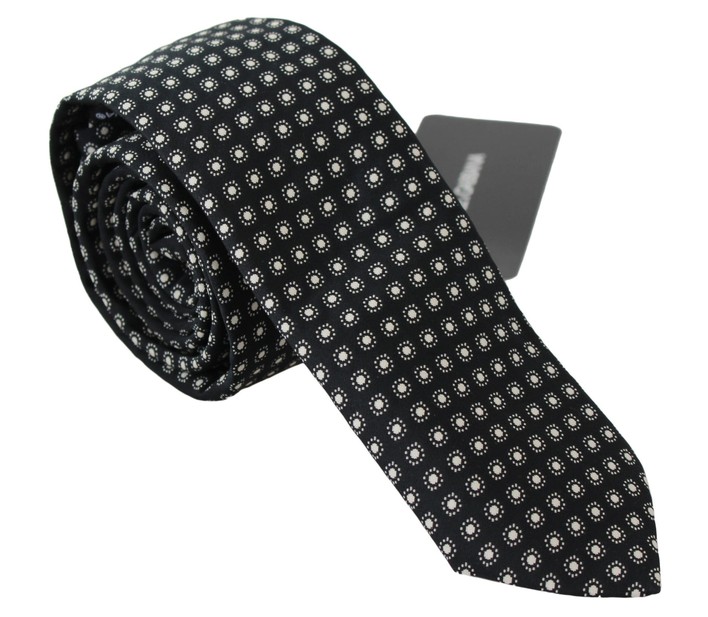 Dolce & Gabbana Elegant Black Patterned Silk Neck Tie