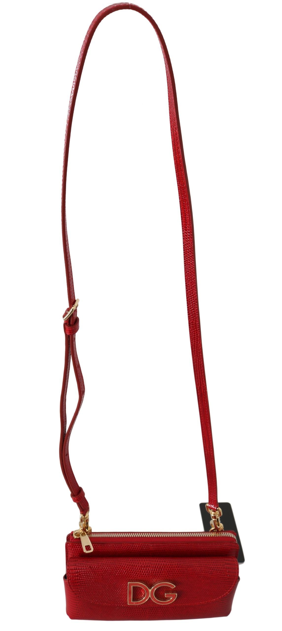 Dolce & Gabbana Elegant Crimson Crossbody Leather Bag