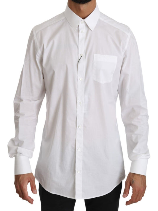 Dolce & Gabbana Elegant White GOLD Fit Dress Shirt