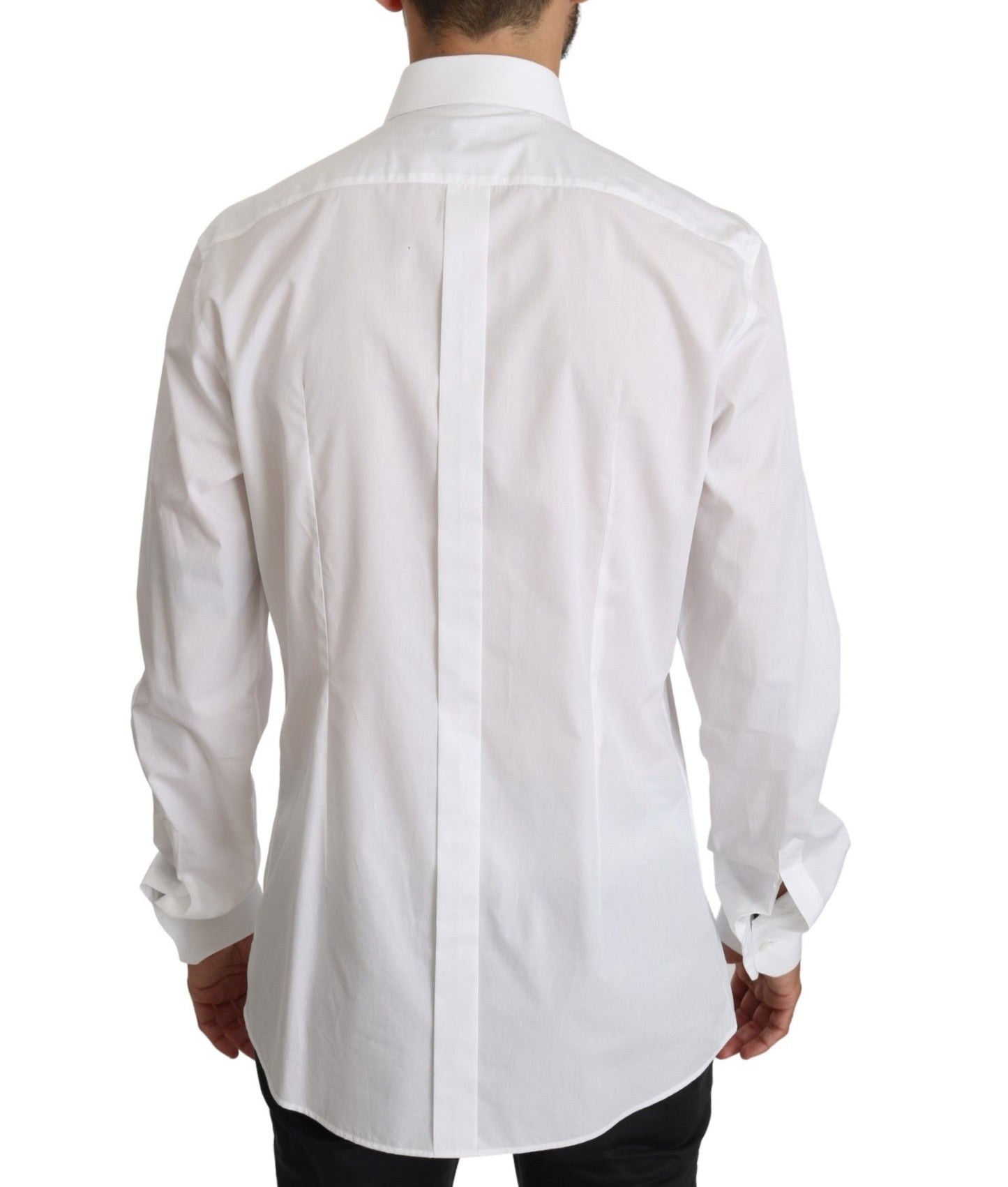 Dolce & Gabbana Elegant White GOLD Fit Dress Shirt