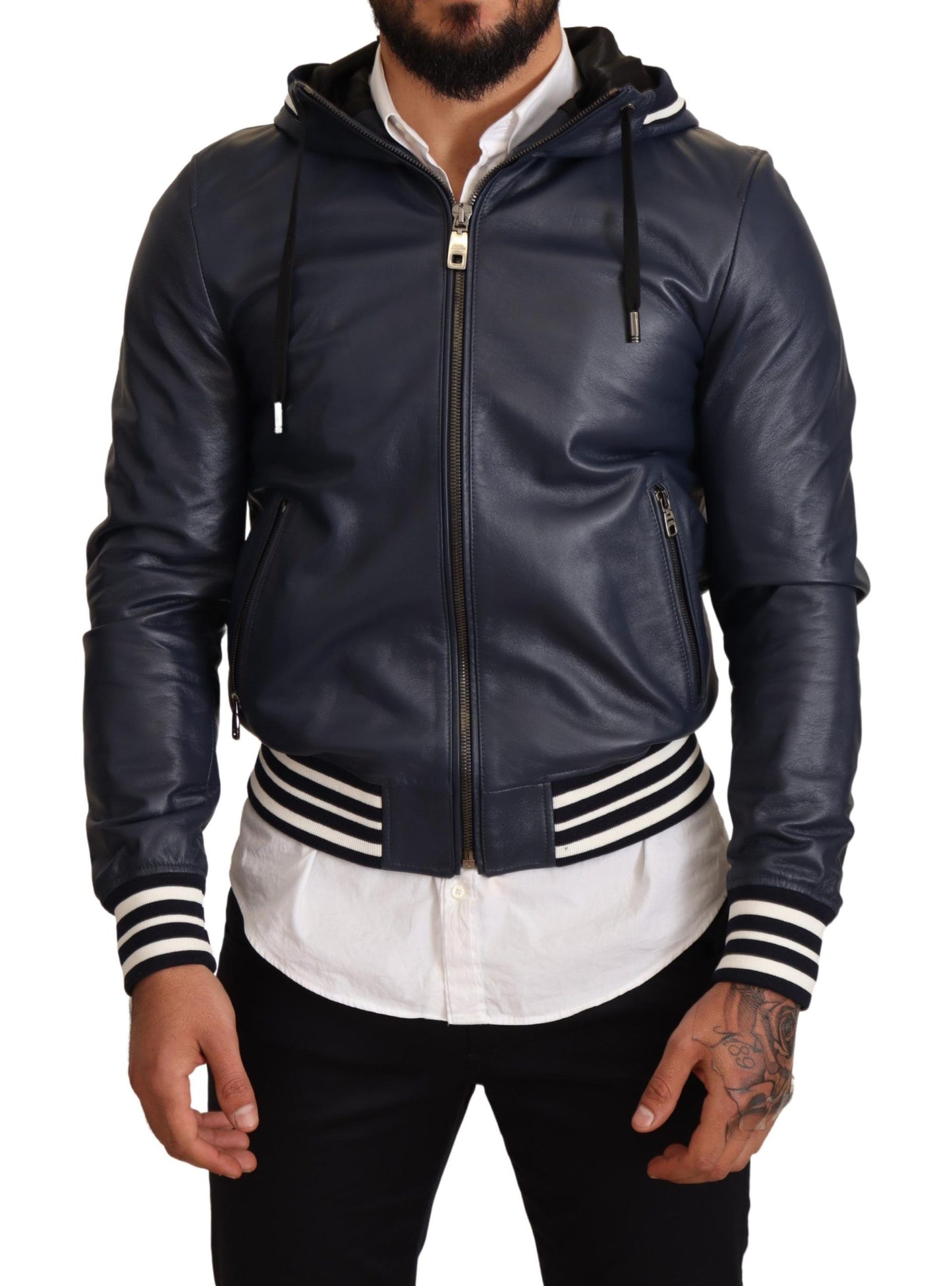 Dolce & Gabbana Elevate Your Style: Luxe Leather Bomber Jacket