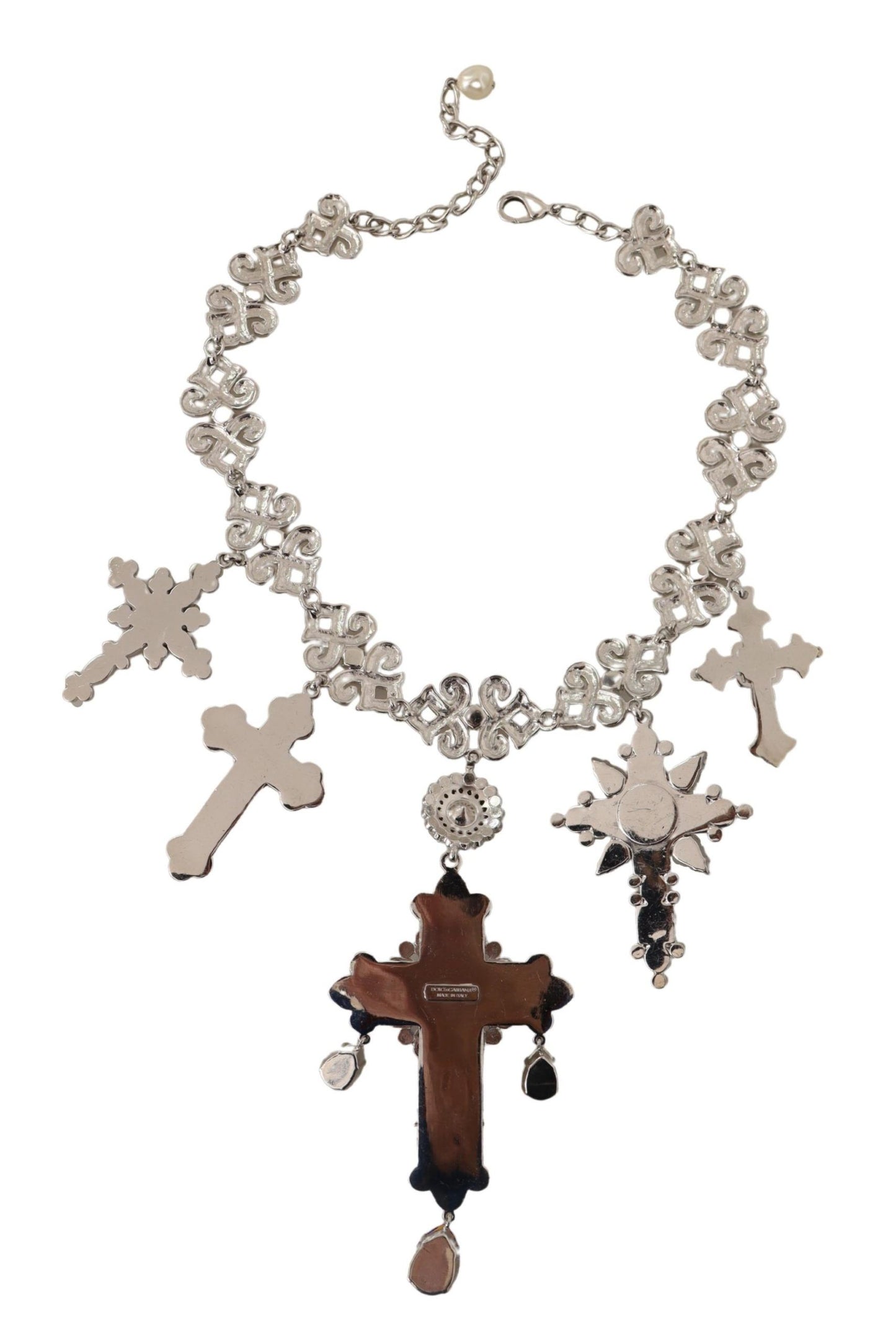 Dolce & Gabbana Elegant Multicolor Crystal Cross Necklace