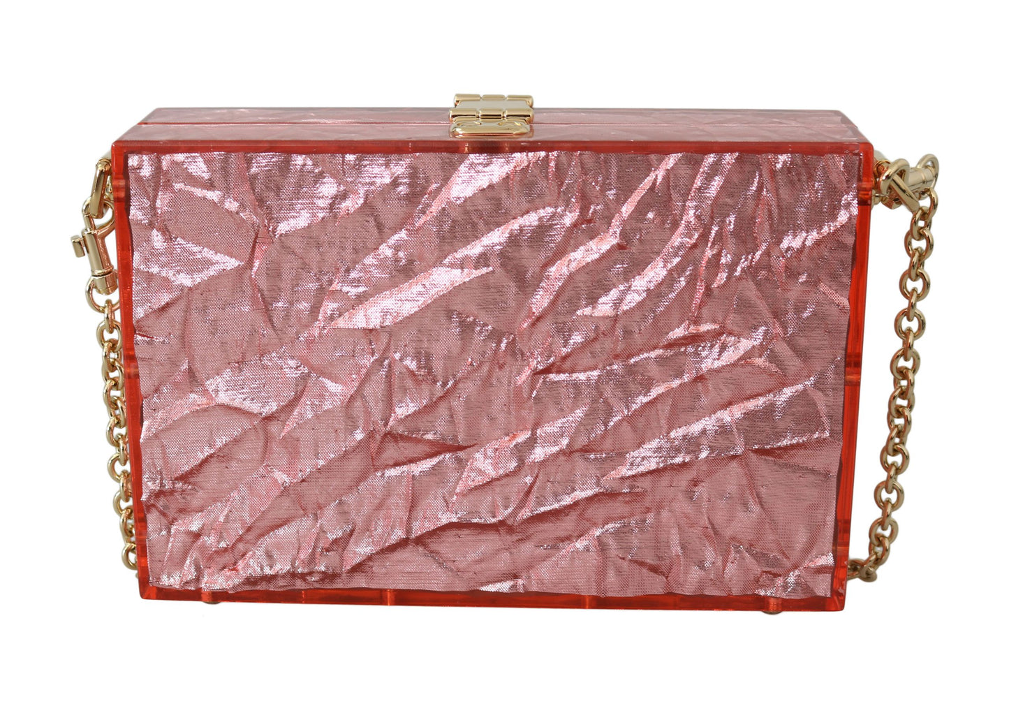 Dolce & Gabbana Elegant Rose Pink Metallic Sheen Box Bag