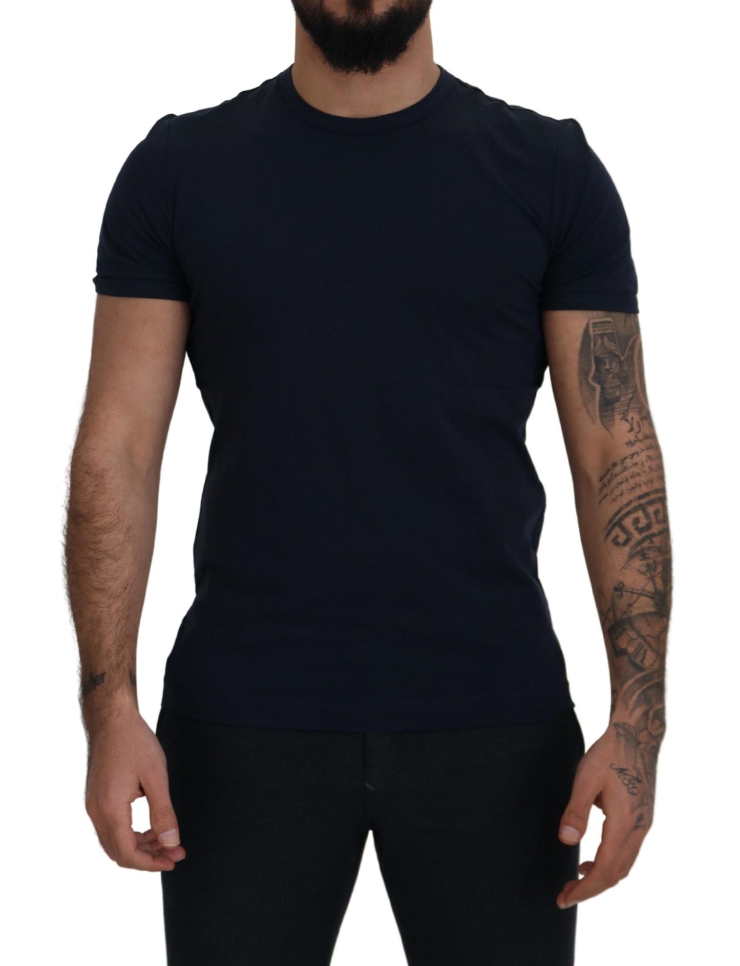 Dolce & Gabbana Elegant Crewneck Cotton Tee in Blue