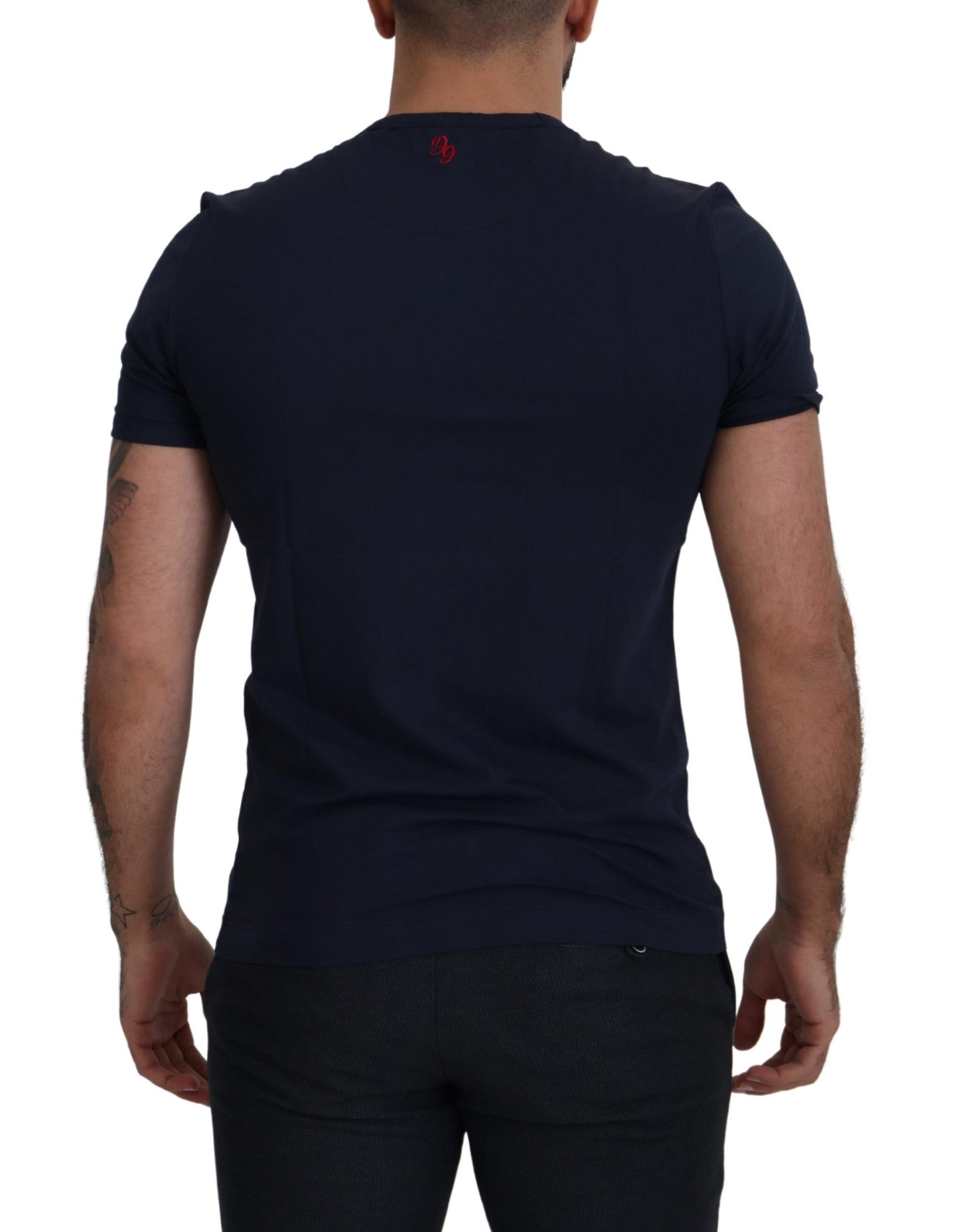 Dolce & Gabbana Elegant Crewneck Cotton Tee in Blue