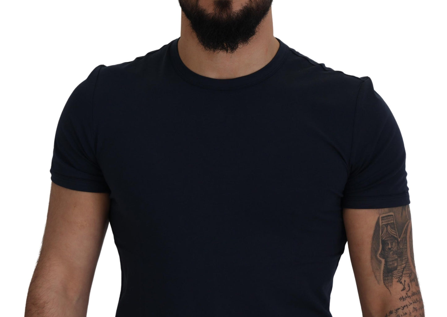 Dolce & Gabbana Elegant Crewneck Cotton Tee in Blue