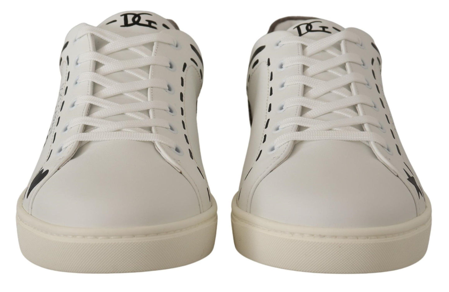 Dolce & Gabbana Sophisticated White Casual Sneakers with Gray Details