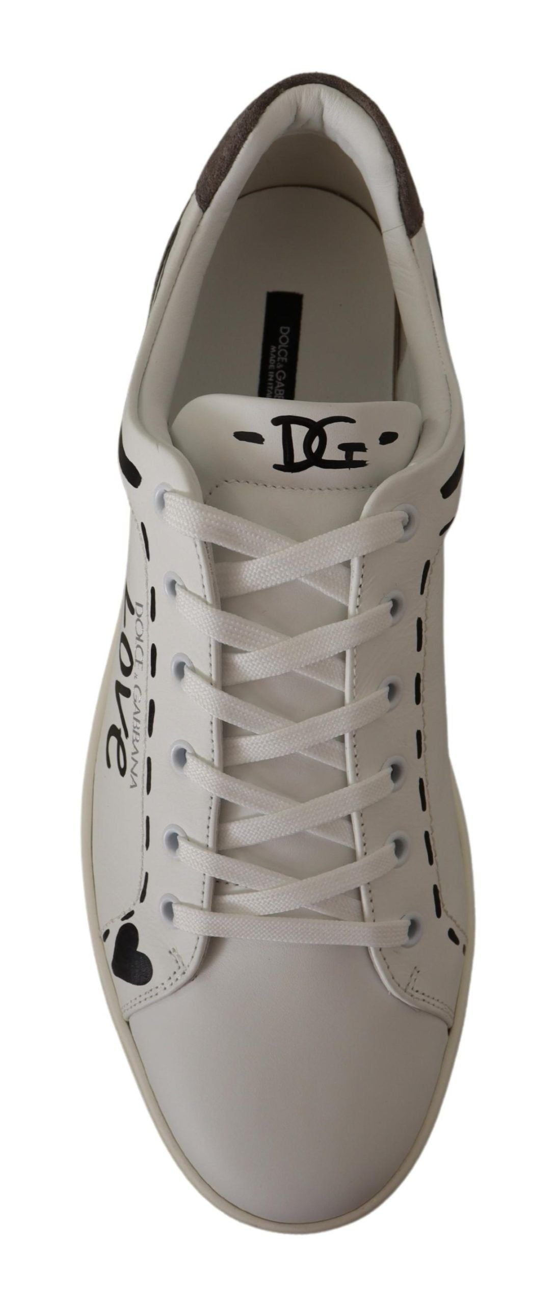 Dolce & Gabbana Sophisticated White Casual Sneakers with Gray Details