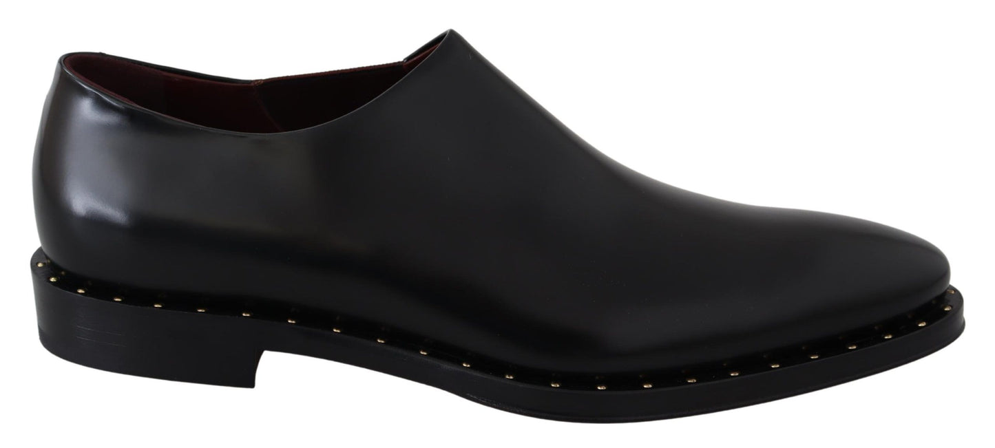 Dolce & Gabbana Elegant Black Leather Slip-On Loafers