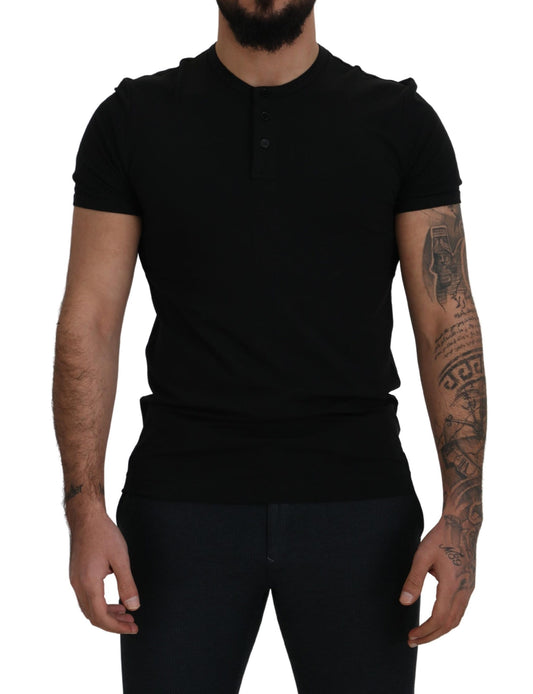 Dolce & Gabbana Elegant Black Cotton Crewneck Tee