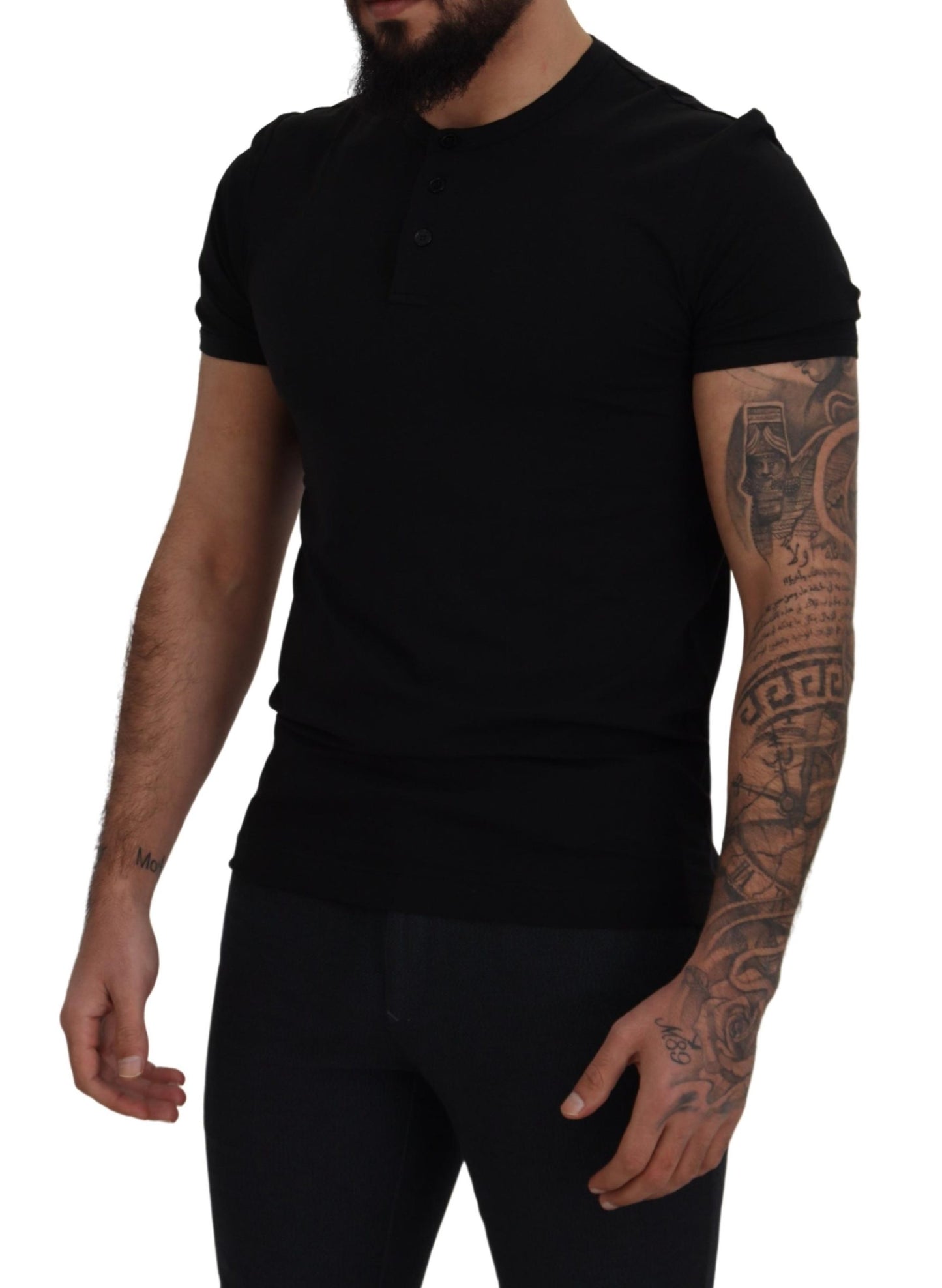 Dolce & Gabbana Elegant Black Cotton Crewneck Tee