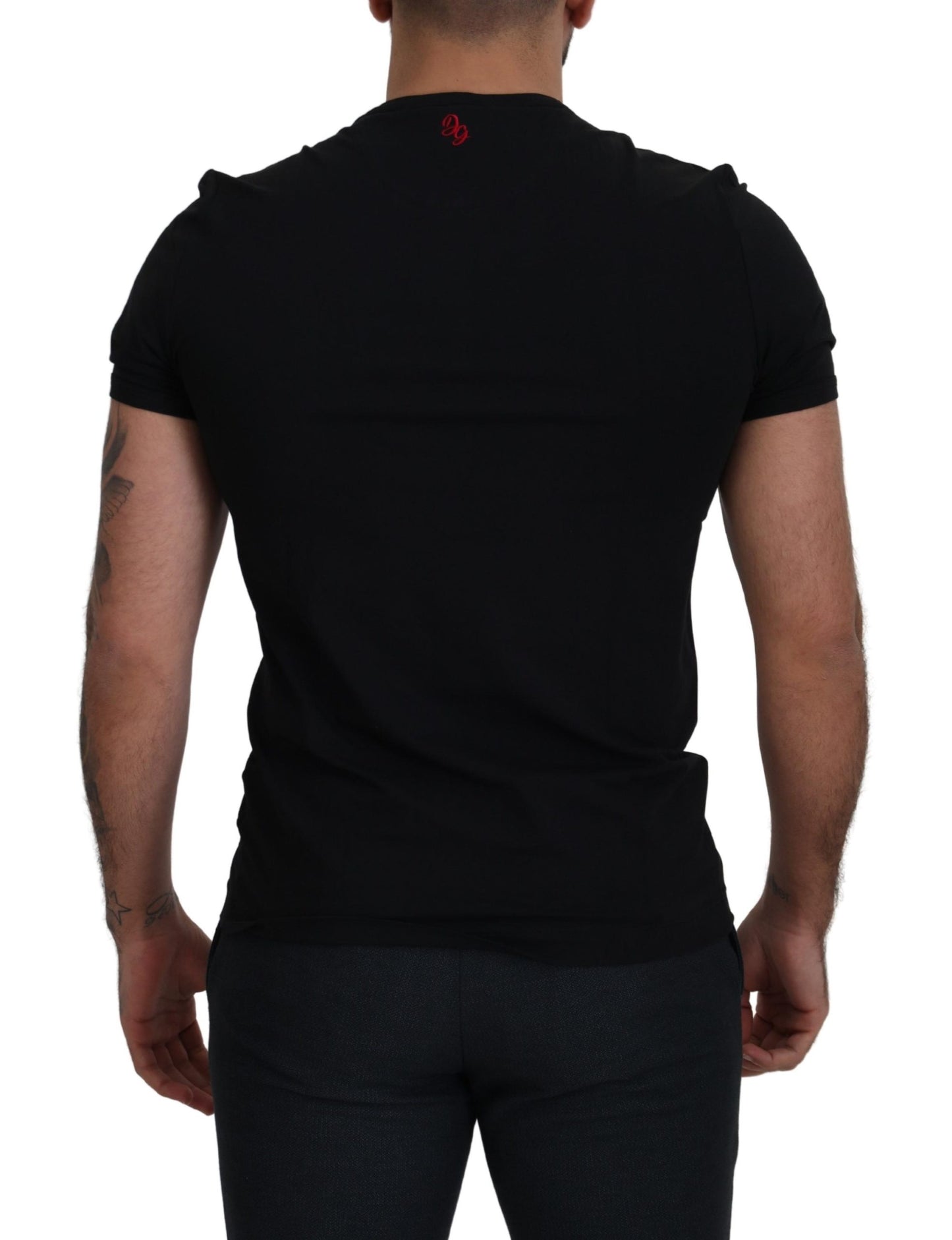 Dolce & Gabbana Elegant Black Cotton Crewneck Tee