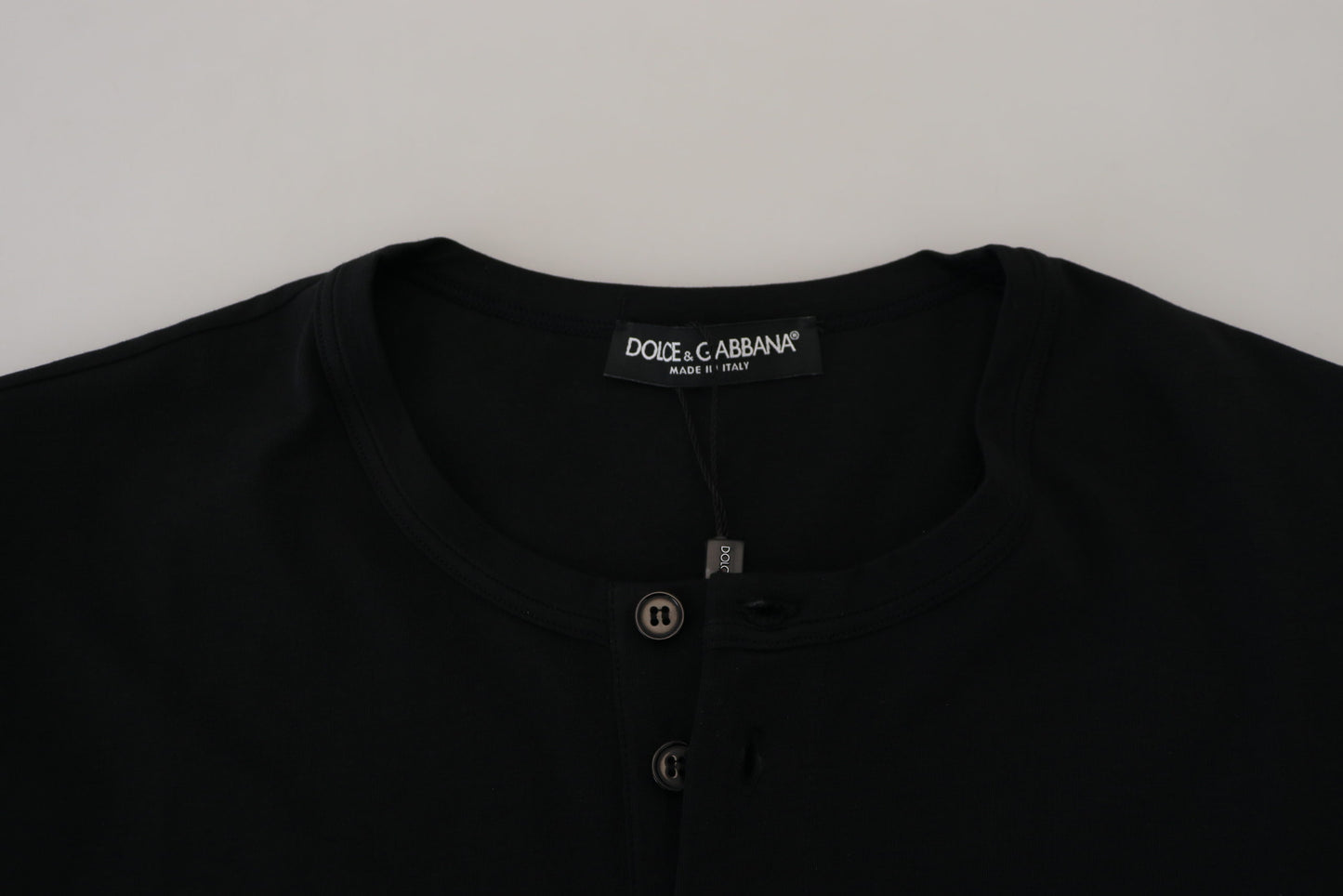 Dolce & Gabbana Elegant Black Cotton Crewneck Tee