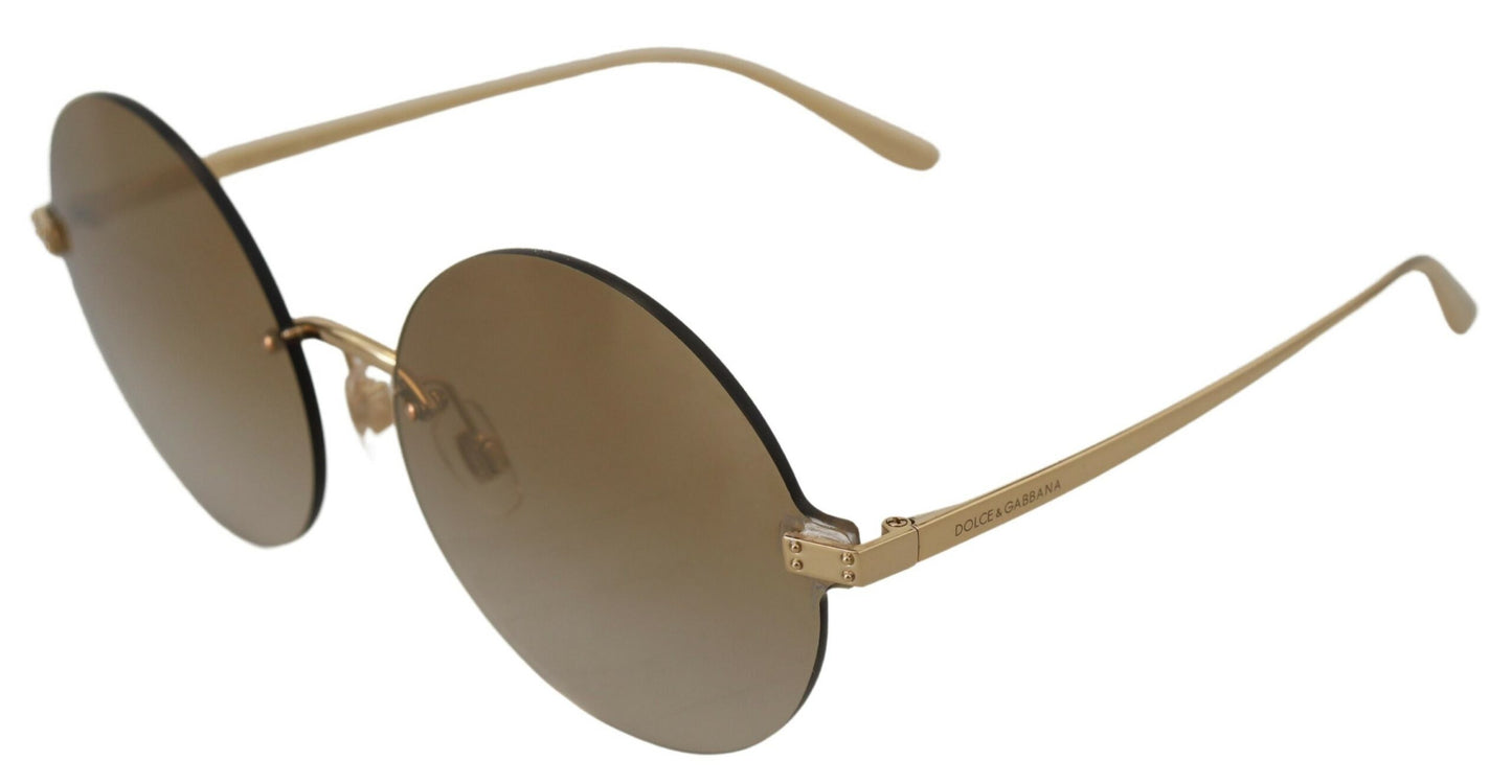 Dolce & Gabbana Vintage-Inspired Round Golden Sunglasses