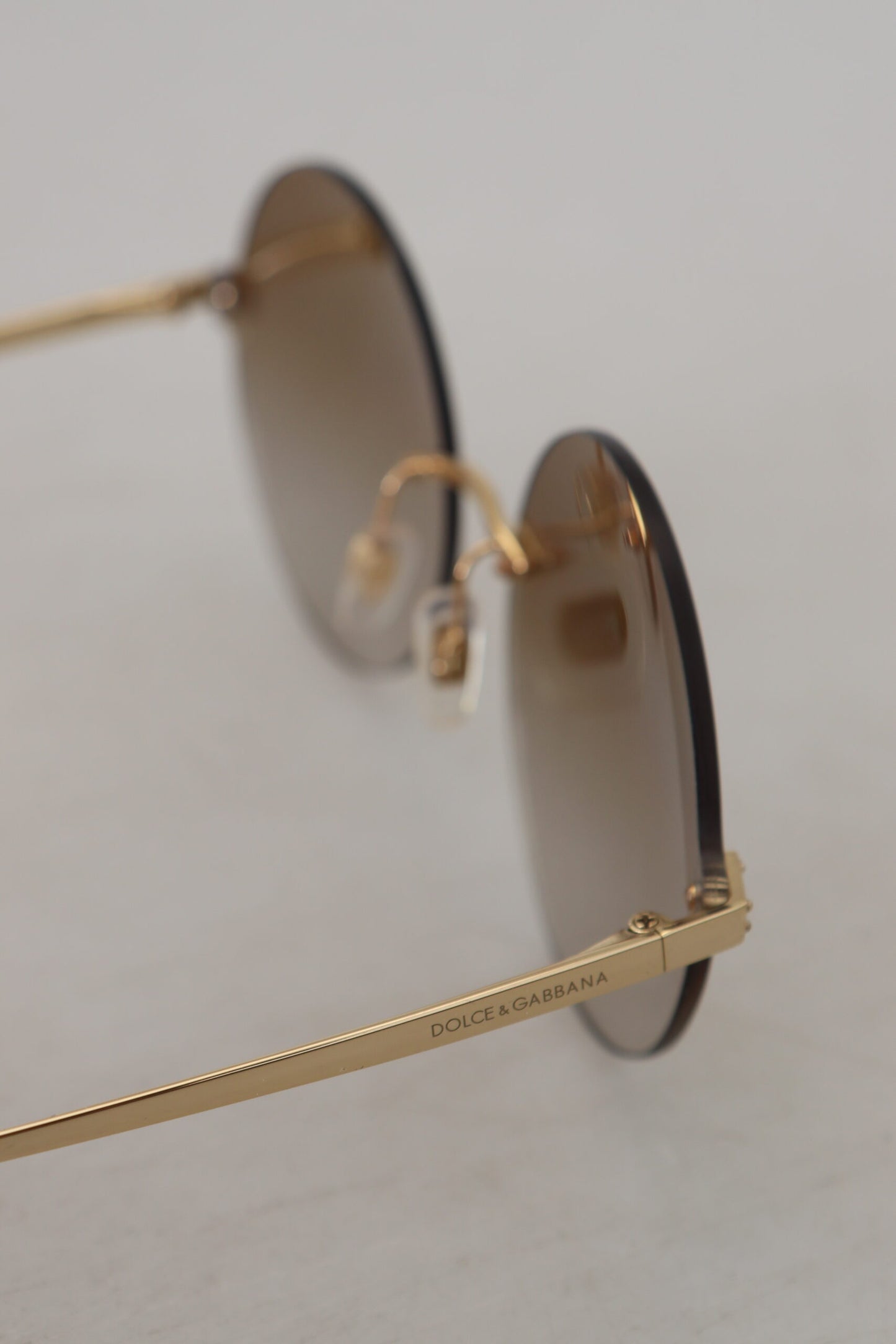 Dolce & Gabbana Vintage-Inspired Round Golden Sunglasses