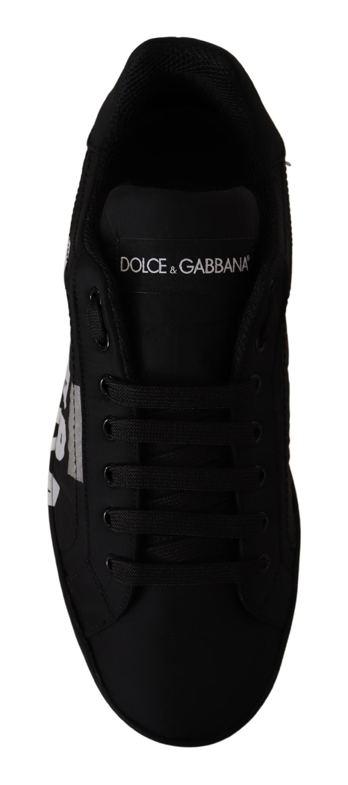 Dolce & Gabbana Elegant Black Casual Sneakers with White Logo Detail