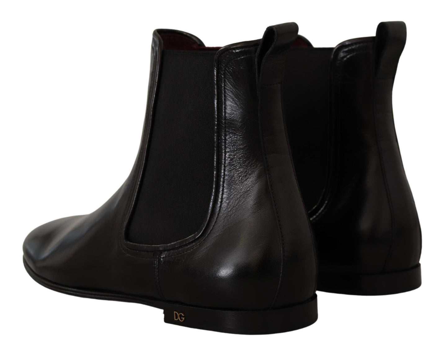 Dolce & Gabbana Black Leather Derby Boots Ankle