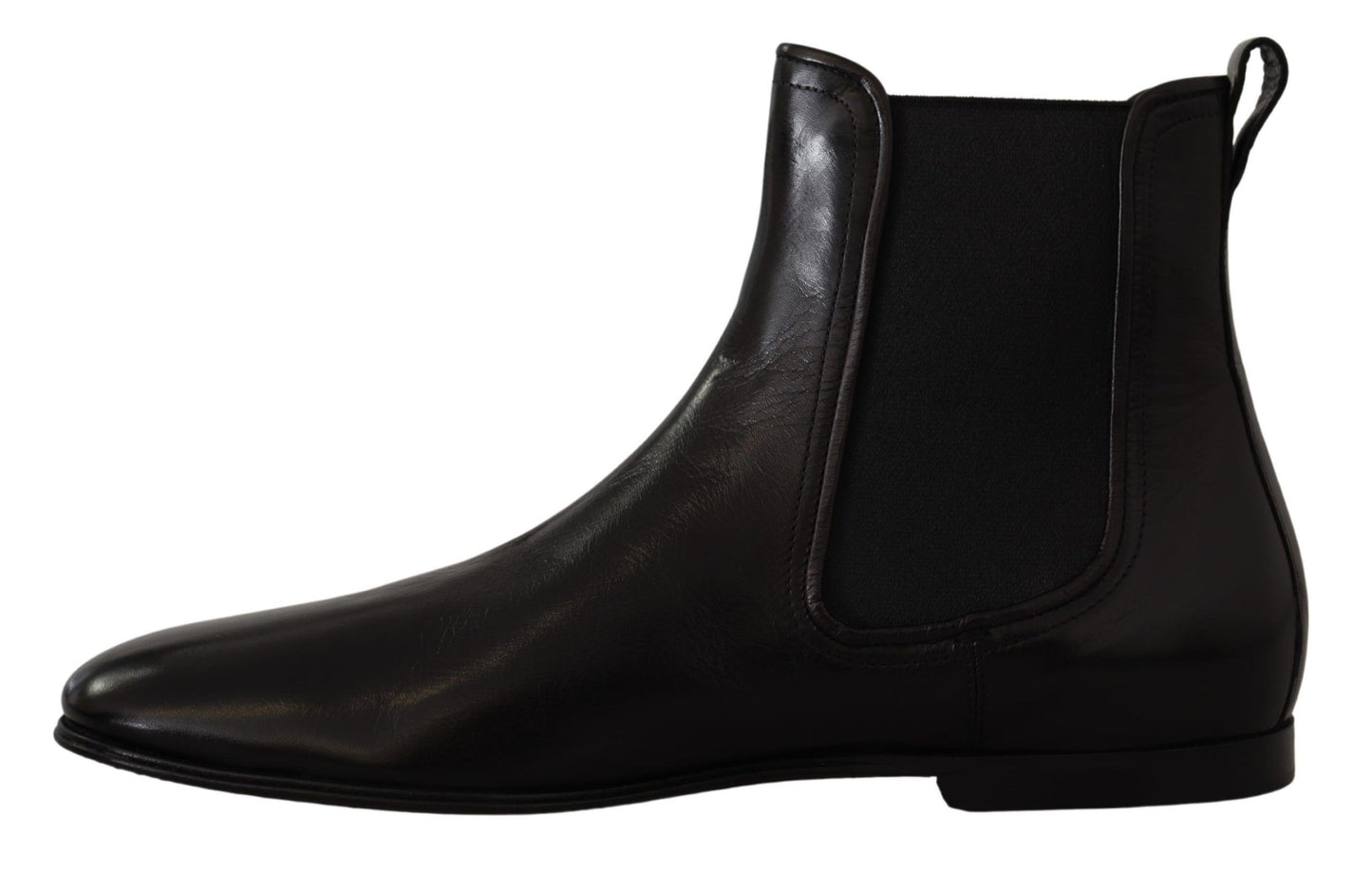 Dolce & Gabbana Elegant Derby Slip-On Leather Boots in Black