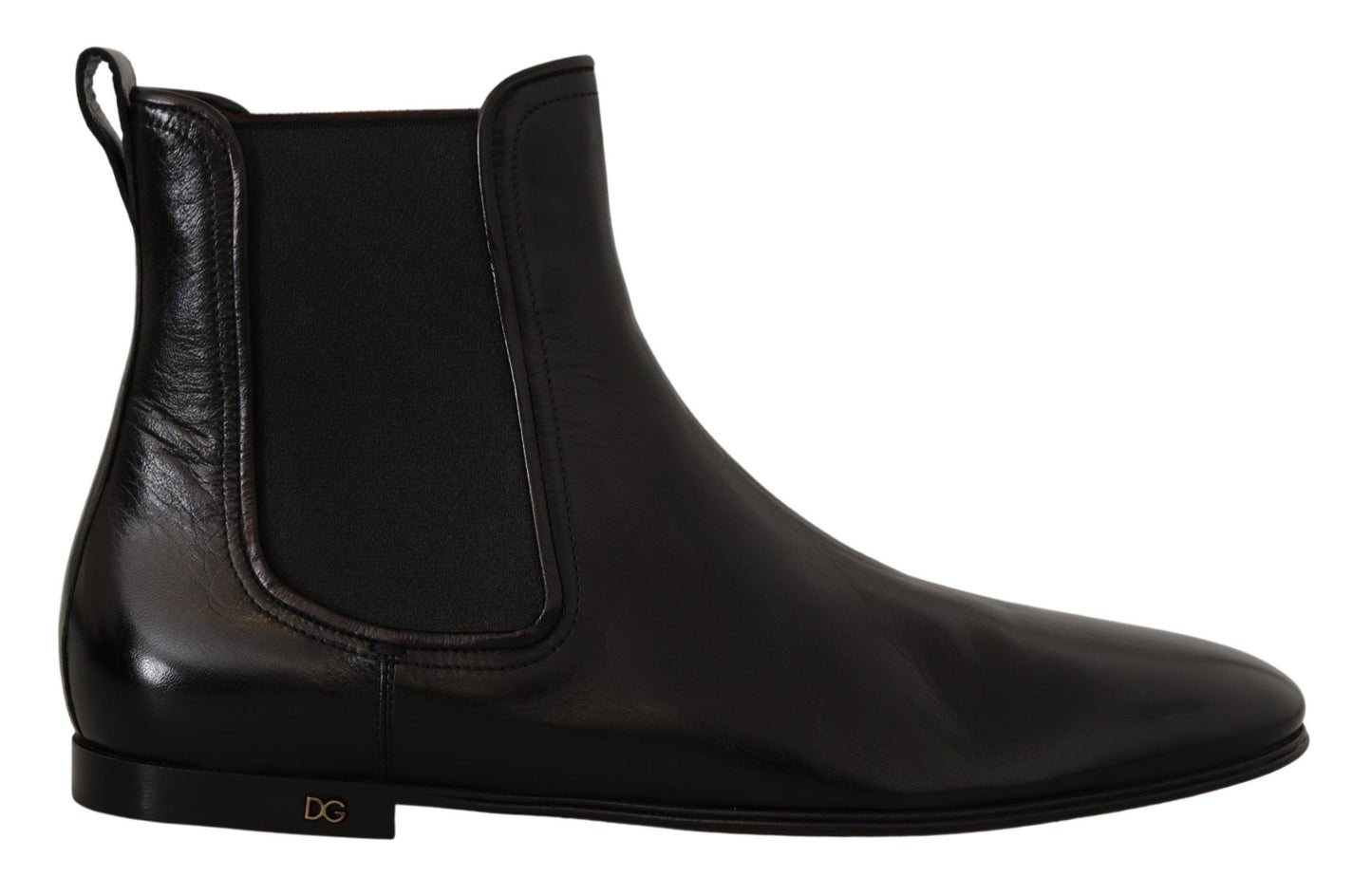 Dolce & Gabbana Black Leather Derby Boots Ankle