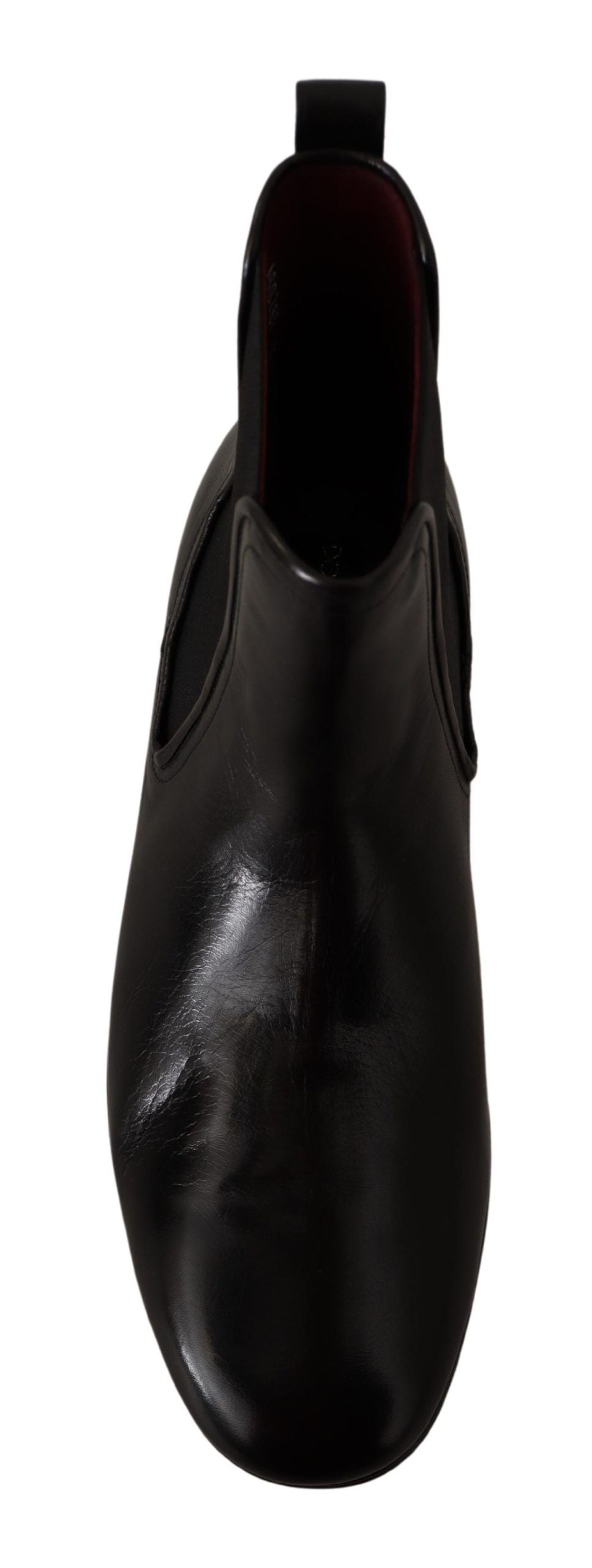 Dolce & Gabbana Black Leather Derby Boots Ankle