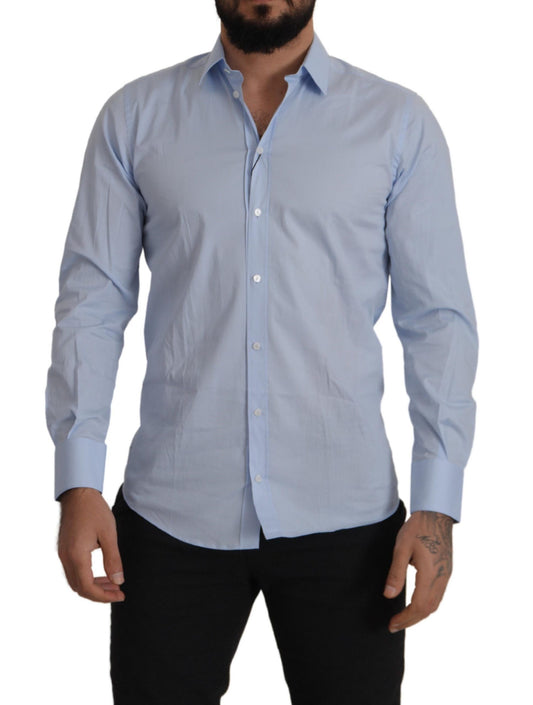 Dolce & Gabbana Luxurious Light Blue Cotton Martini Dress Shirt