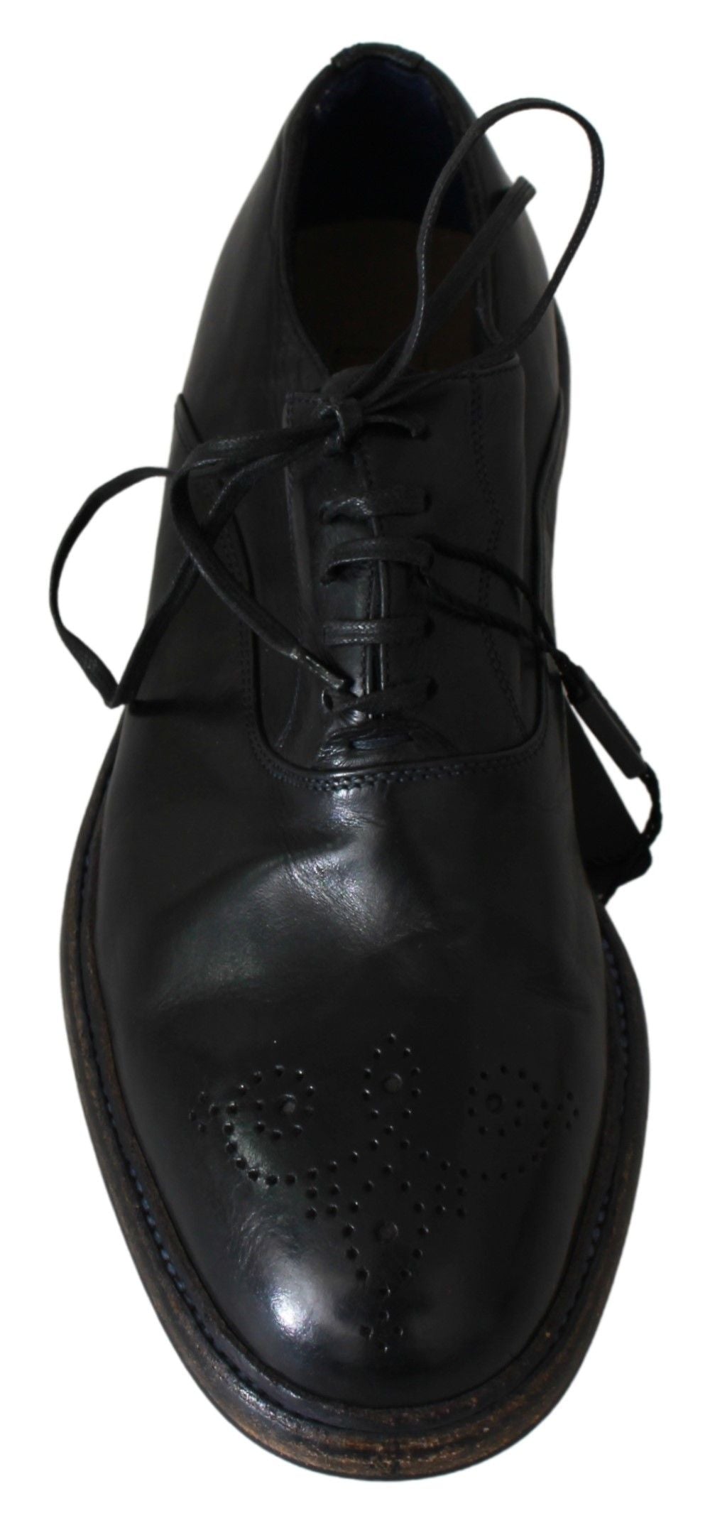 Dolce & Gabbana Elegant Black Leather Derby Dress Shoes