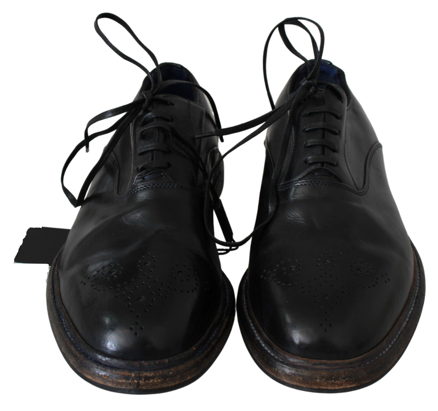 Dolce & Gabbana Elegant Black Leather Derby Dress Shoes