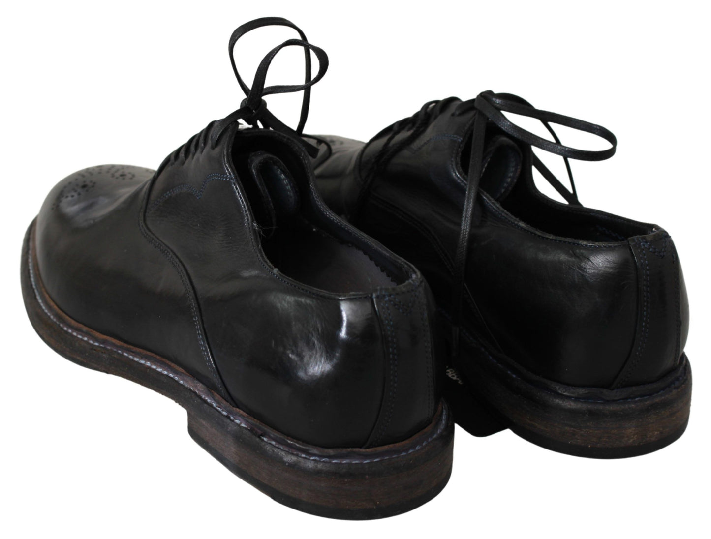 Dolce & Gabbana Elegant Black Leather Derby Dress Shoes