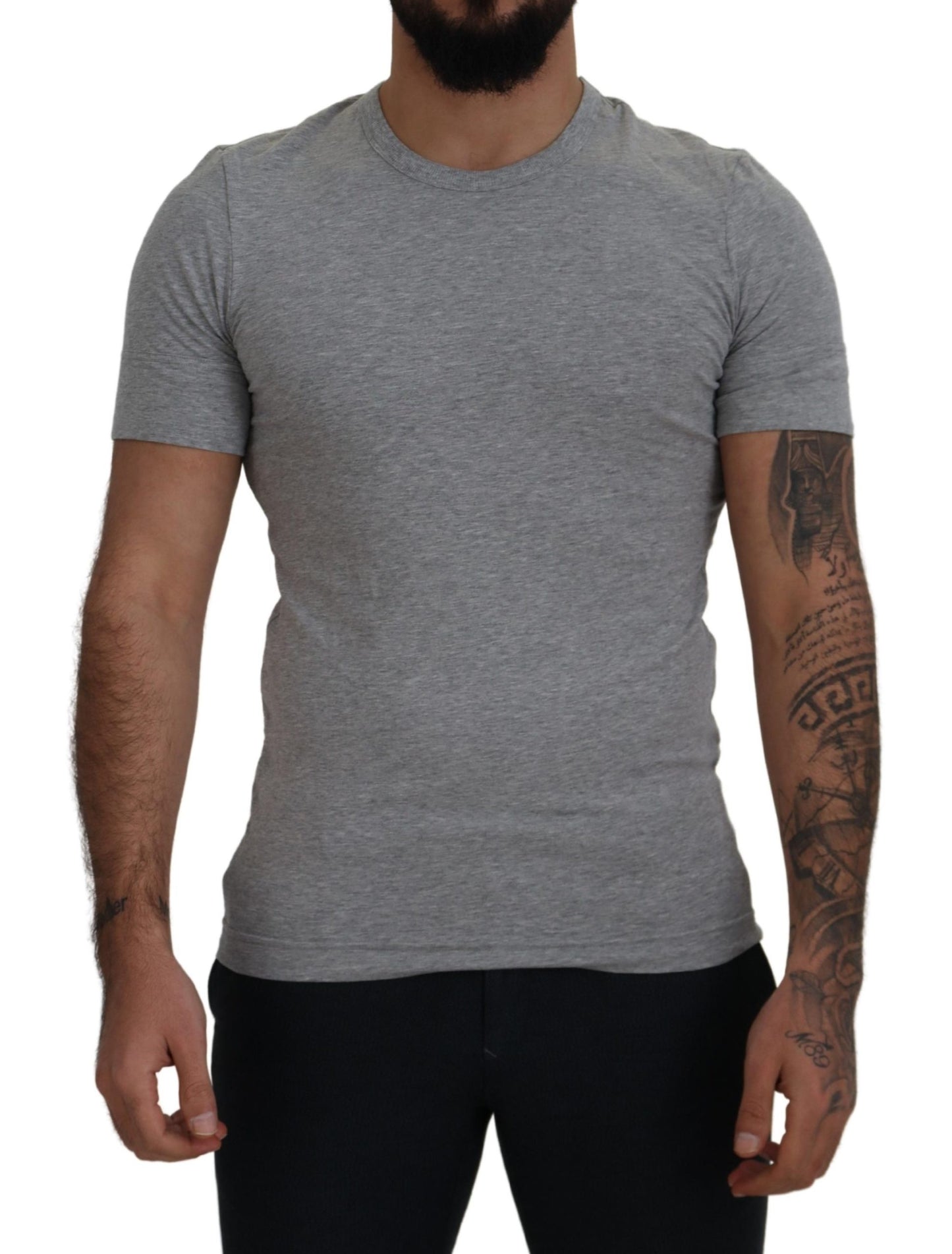 Dolce & Gabbana Elegant Gray Crewneck Cotton Tee