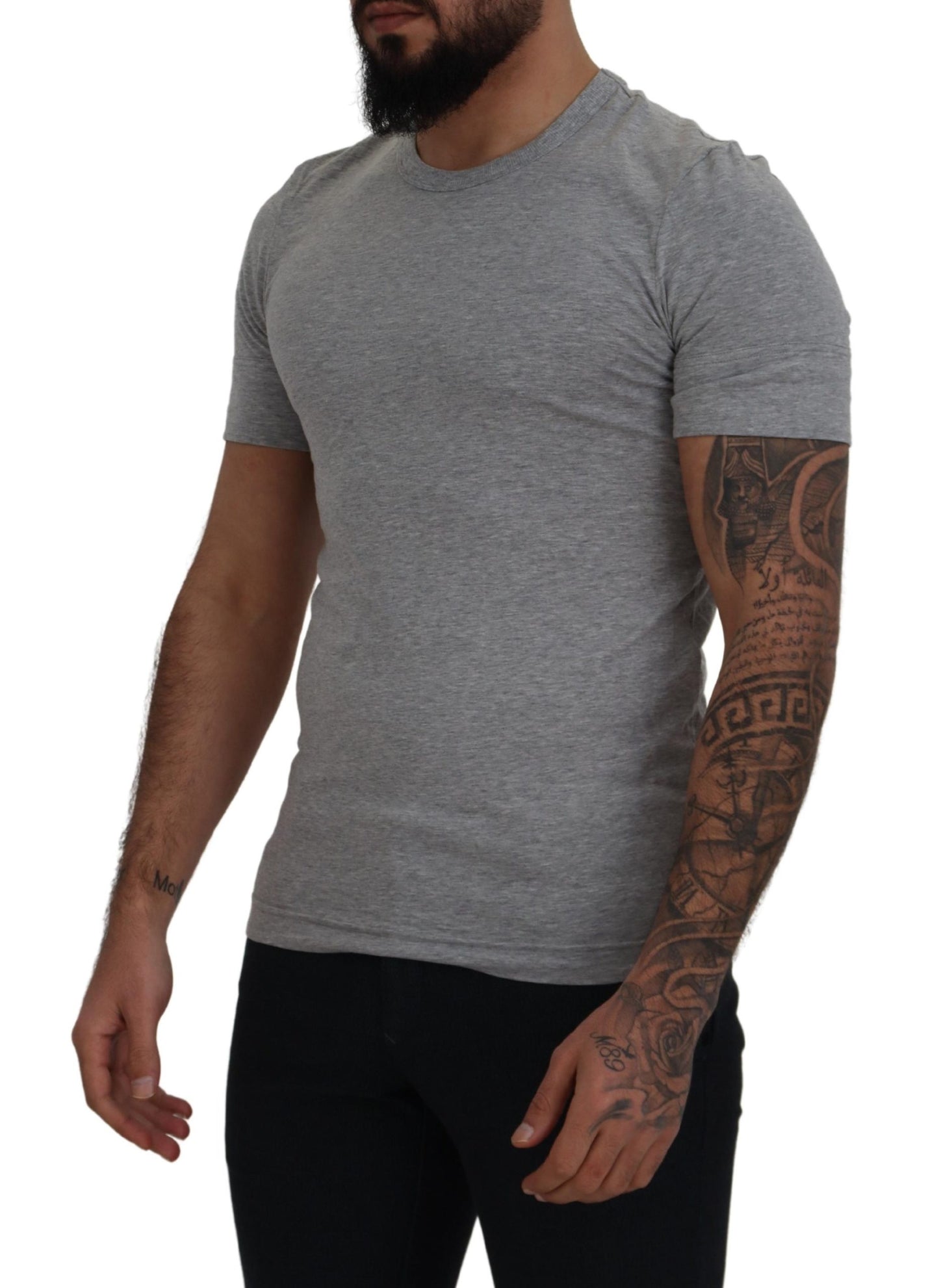 Dolce & Gabbana Elegant Gray Crewneck Cotton Tee