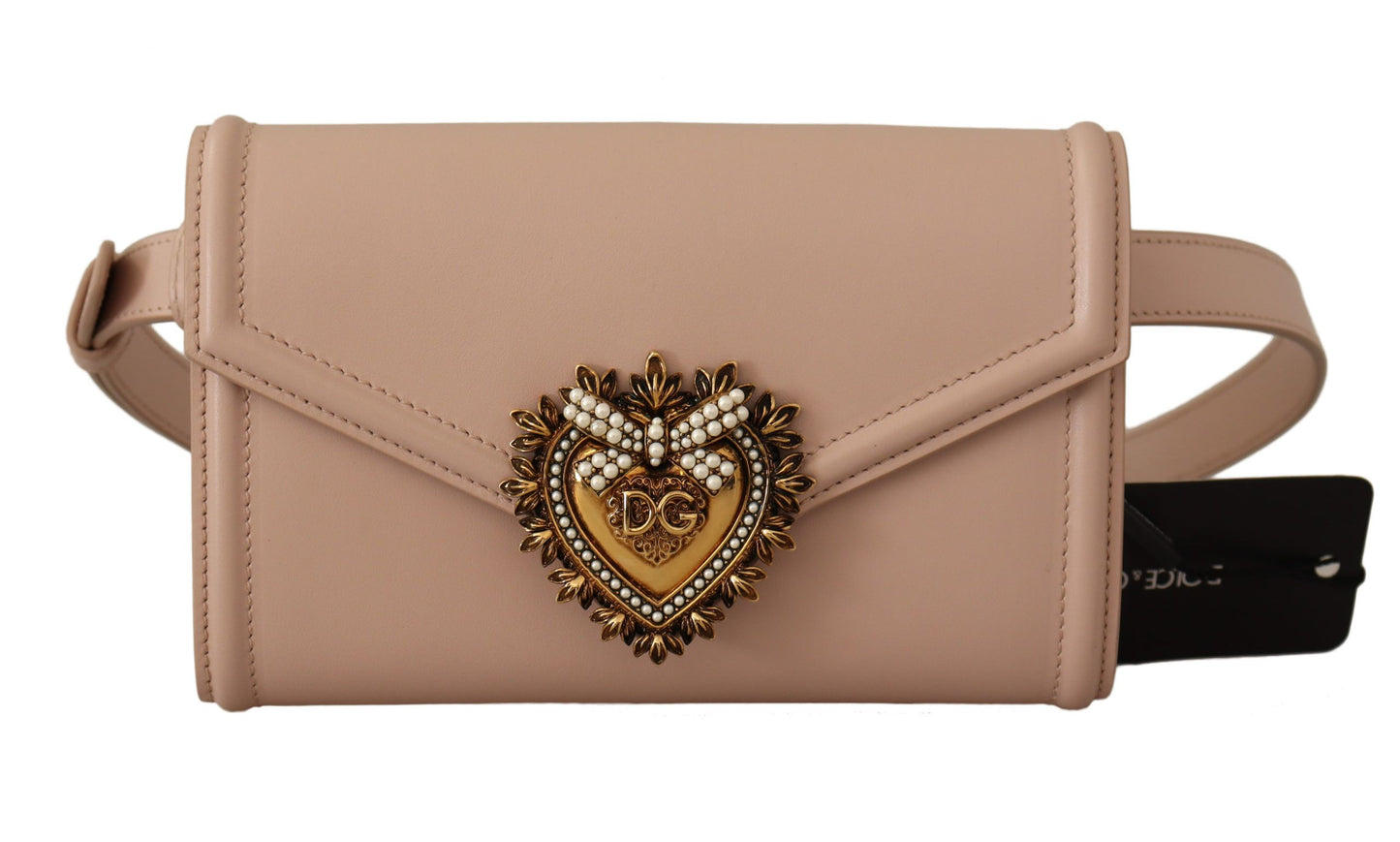 Dolce & Gabbana Elegant Powder Pink Leather Clutch