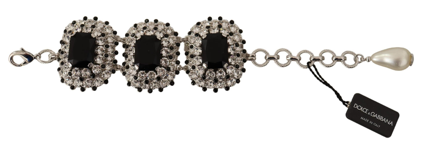 Dolce & Gabbana Elegant Crystal Charm Bracelet