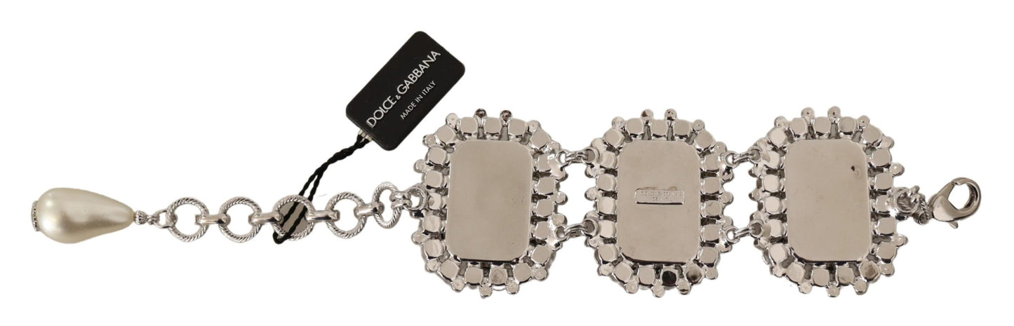 Dolce & Gabbana Elegant Crystal Charm Bracelet