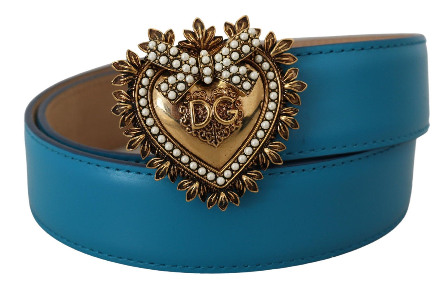 Dolce & Gabbana Elegant Devotion Heart Buckle Leather Belt