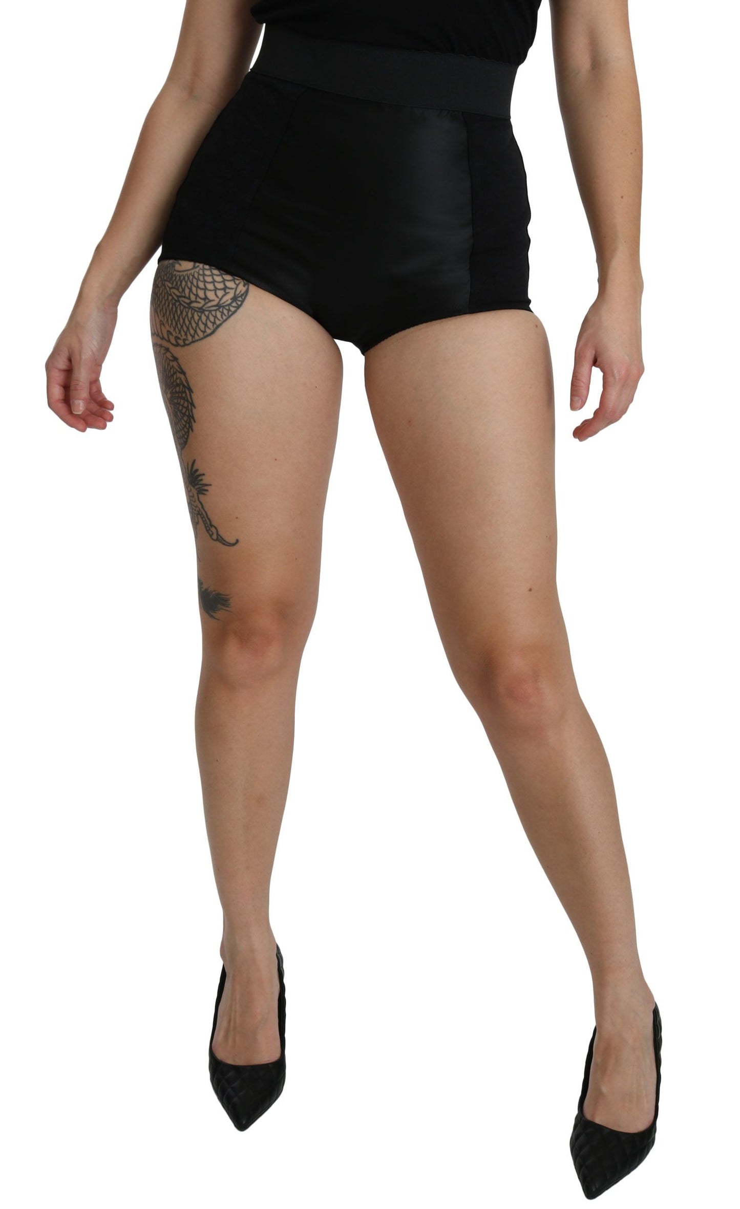 Dolce & Gabbana Elegant High Waist Black Hot Pants