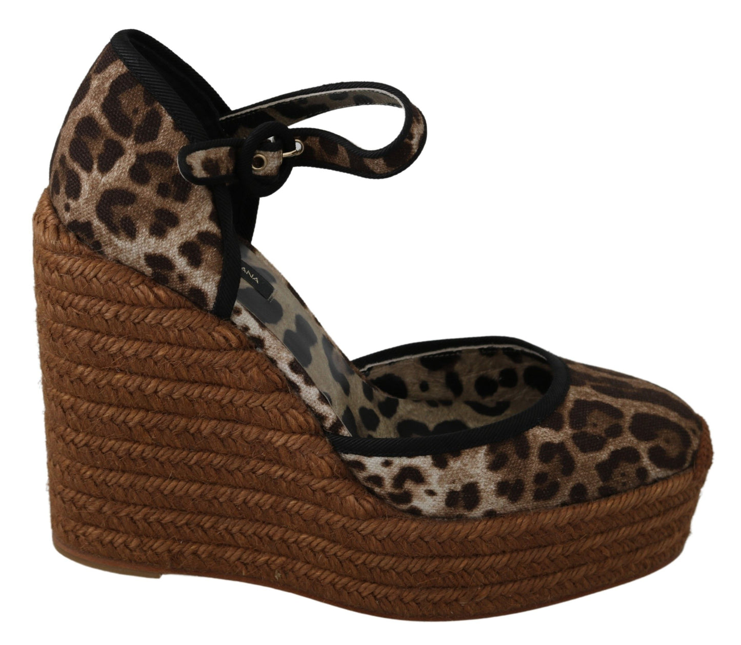 Dolce & Gabbana Elegant Leopard Canvas Wedge Sandals