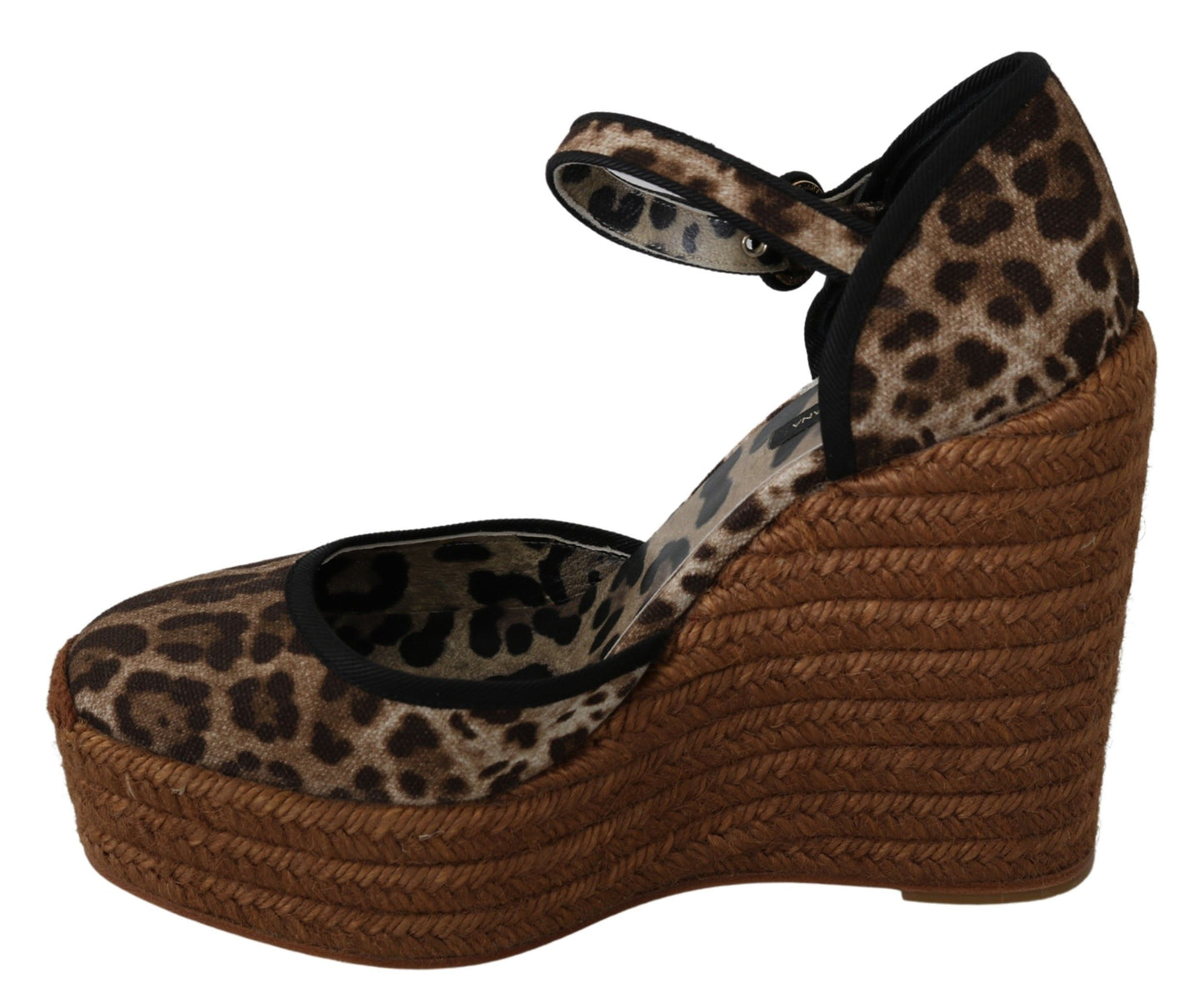 Dolce & Gabbana Elegant Leopard Canvas Wedge Sandals