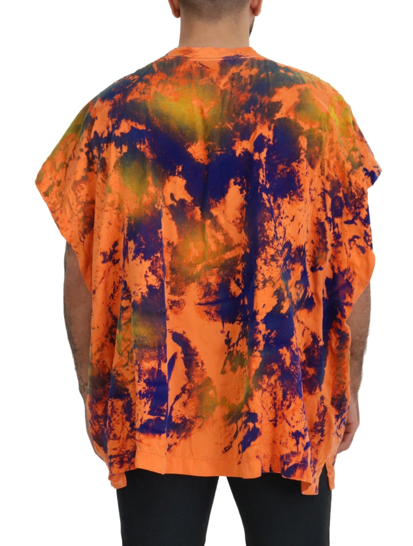 Dolce & Gabbana Elegant Orange Tie Dye Silk T-Shirt