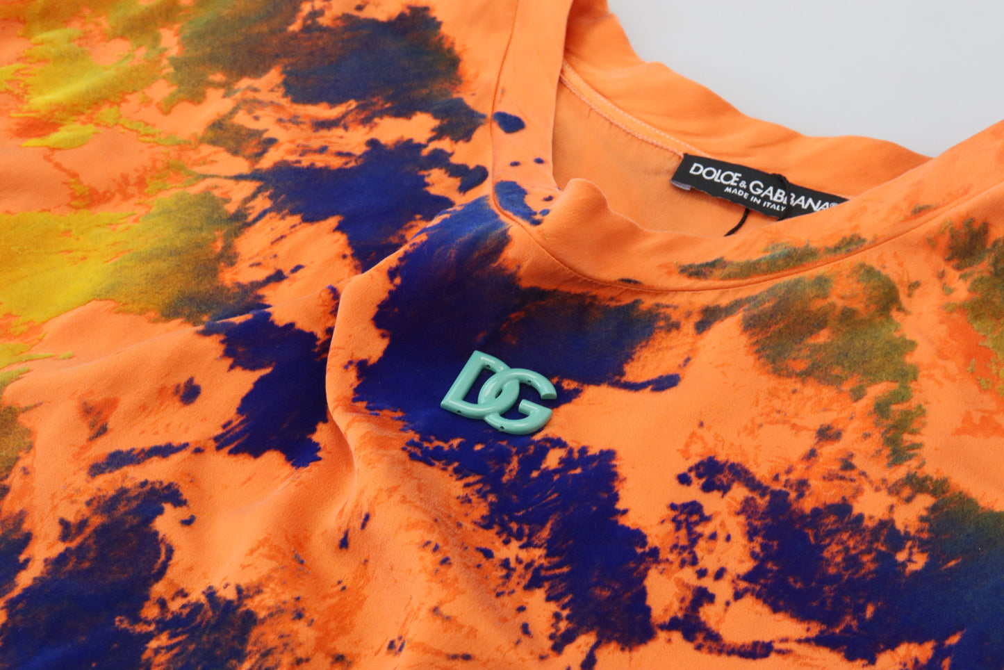 Dolce & Gabbana Elegant Orange Tie Dye Silk T-Shirt